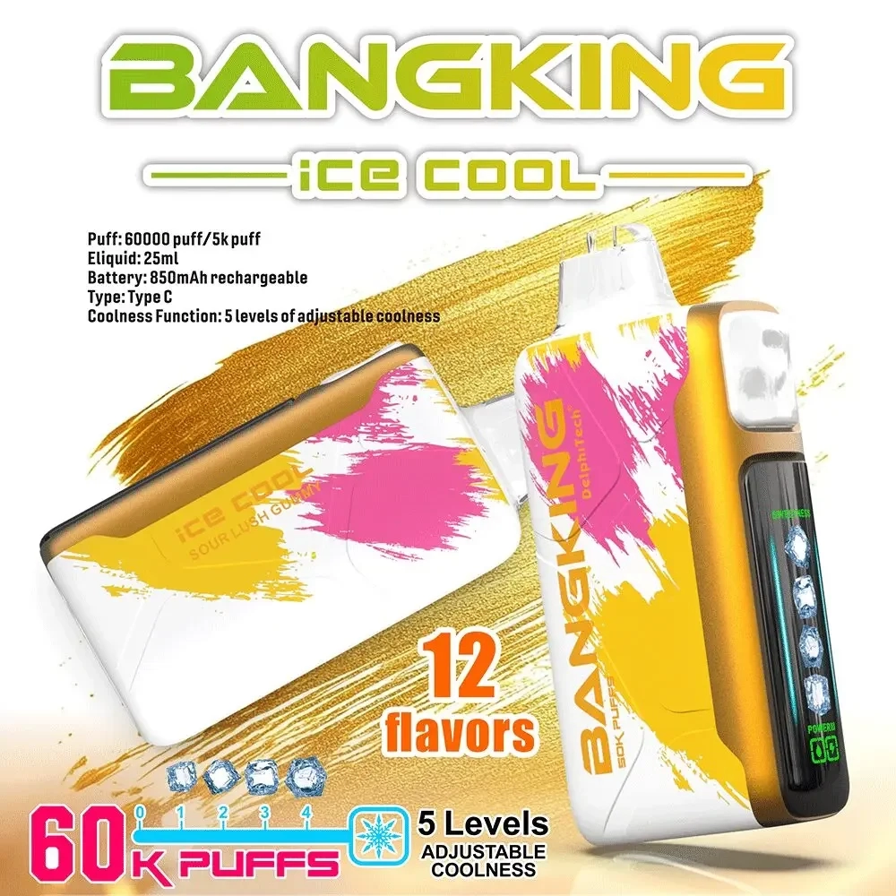 Bang King 60000 拋棄式電子煙|LED 螢幕顯示 × 五檔冰度調節|超長續航大容量・多款口味:圖片 9